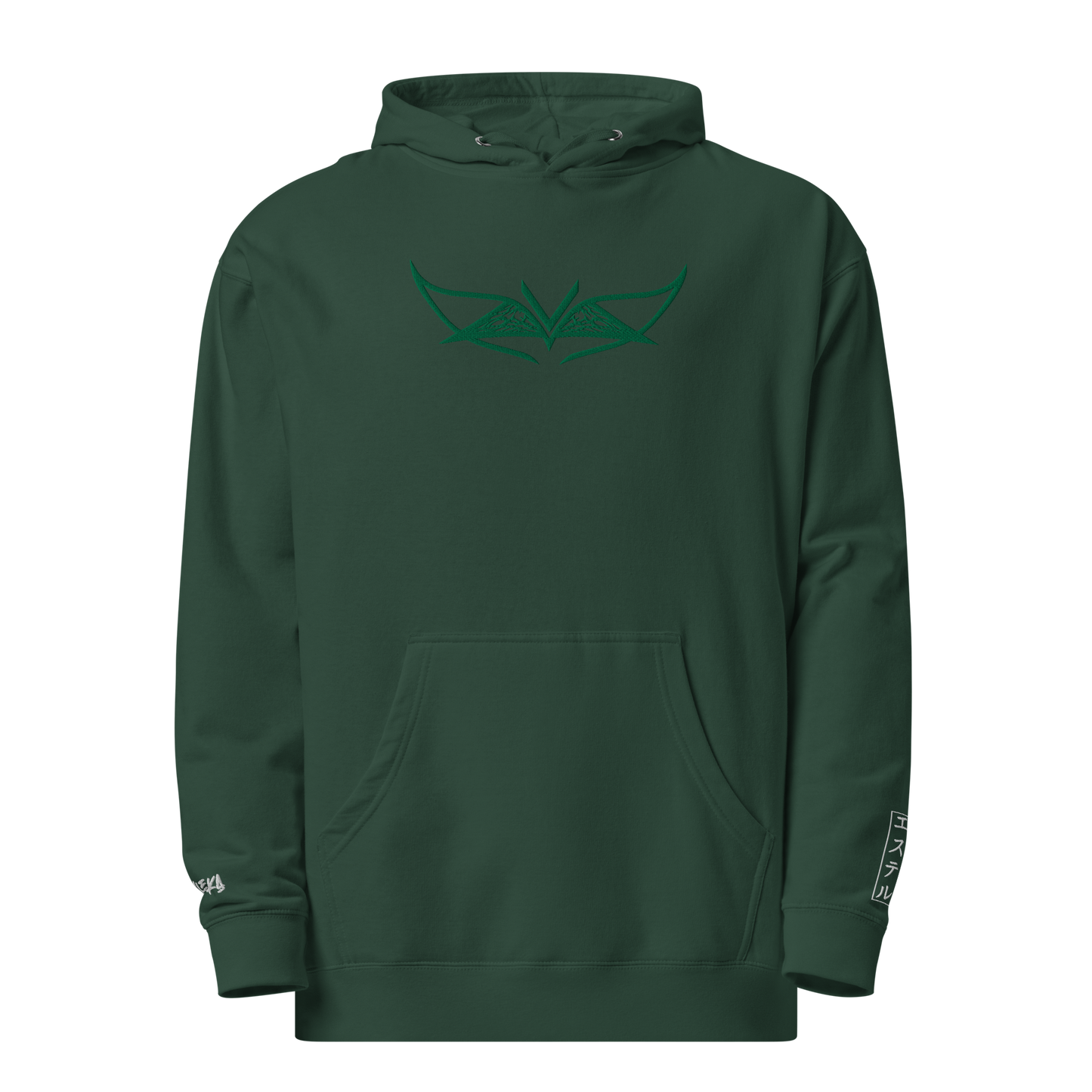 Velleka Embroidered Logo Hoodie (Green/Green)