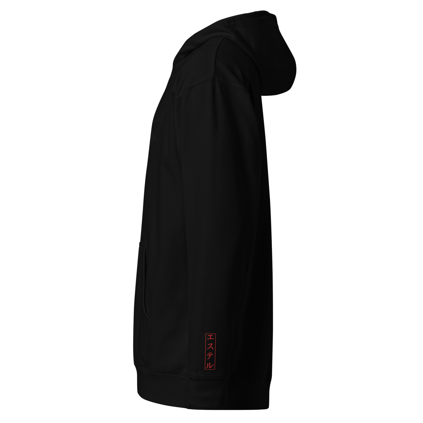 Velleka Embroidered Logo Hoodie (Black/Black/Red)