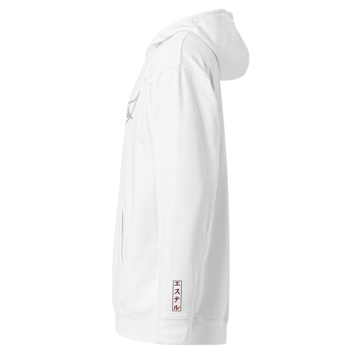 Velleka Embroidered Logo Hoodie (White/White/Red)