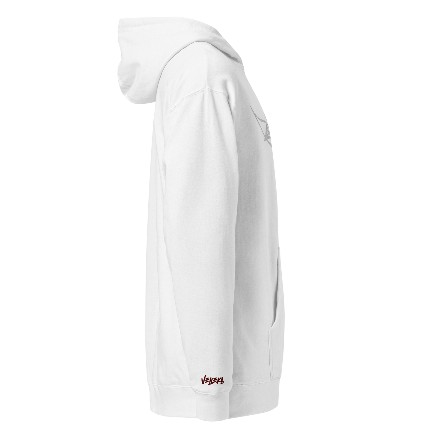 Velleka Embroidered Logo Hoodie (White/White/Red)